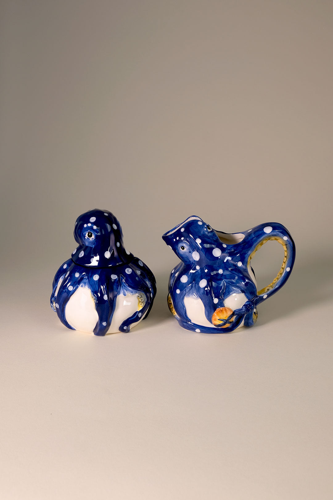 Blue Octopus Sugar & Creamer Set