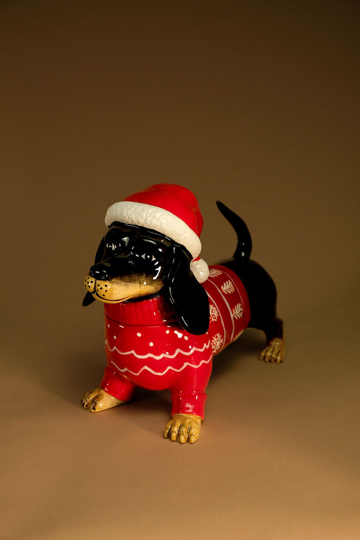 Holiday Dachshund Cookie Jar