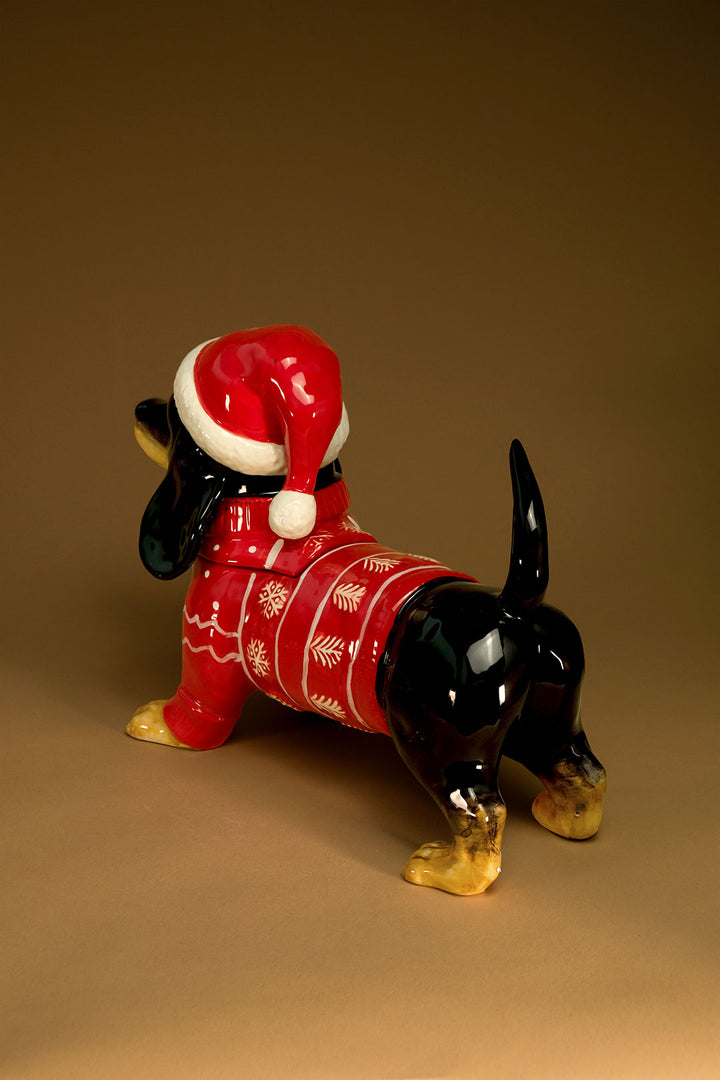 Holiday Dachshund Cookie Jar