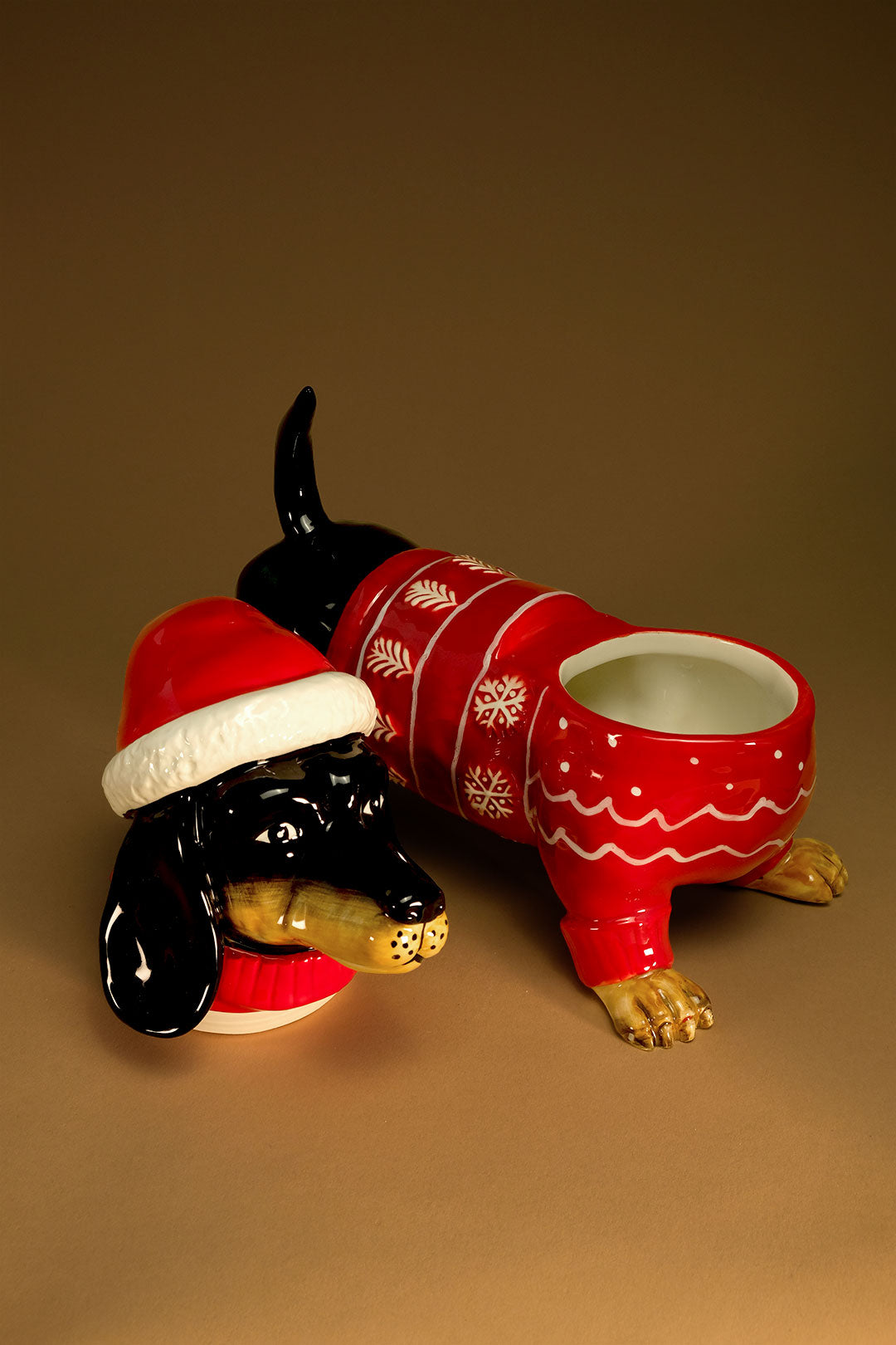 Holiday Dachshund Cookie Jar