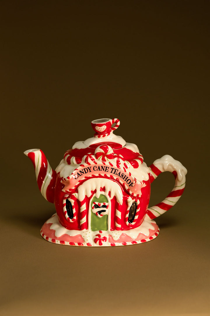Candy Cane Teashop Teapot