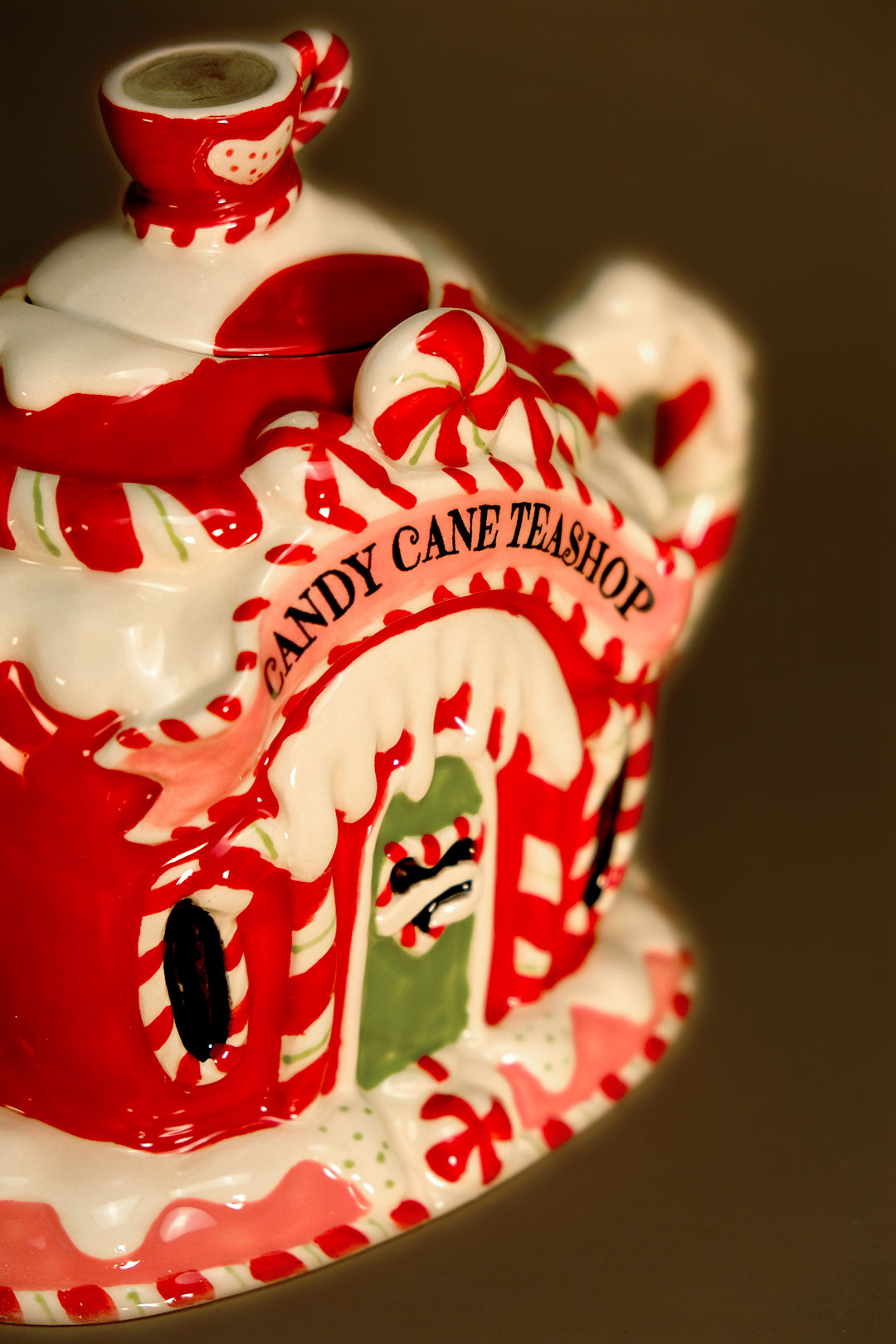 Candy Cane Teashop Teapot