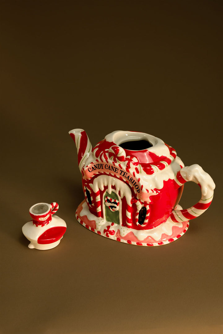 Candy Cane Teashop Teapot