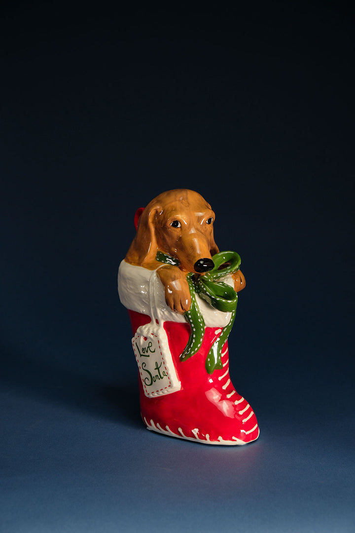 Dachshund in Stocking Figurine