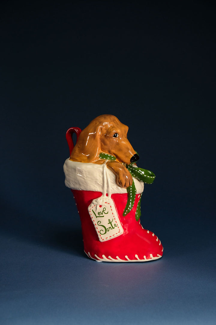 Dachshund in Stocking Figurine