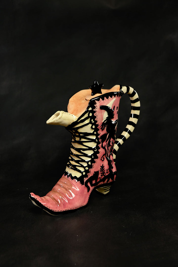 High Heel Witch's Boot Teapot