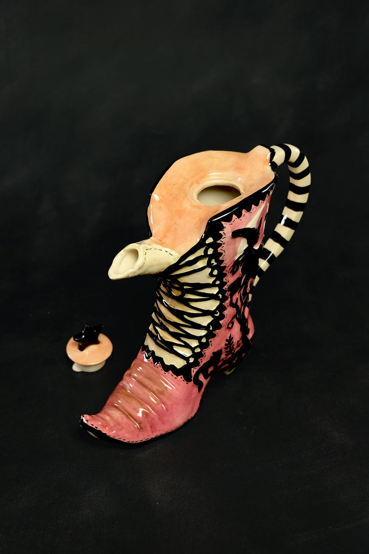 High Heel Witch's Boot Teapot