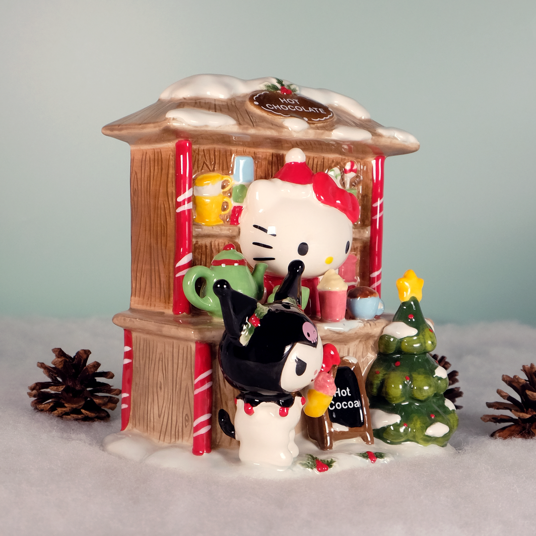 HELLO KITTY AND KUROMI HOT CHOCOLATE HUT FIGURINE