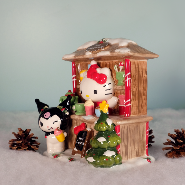 HELLO KITTY AND KUROMI HOT CHOCOLATE HUT FIGURINE
