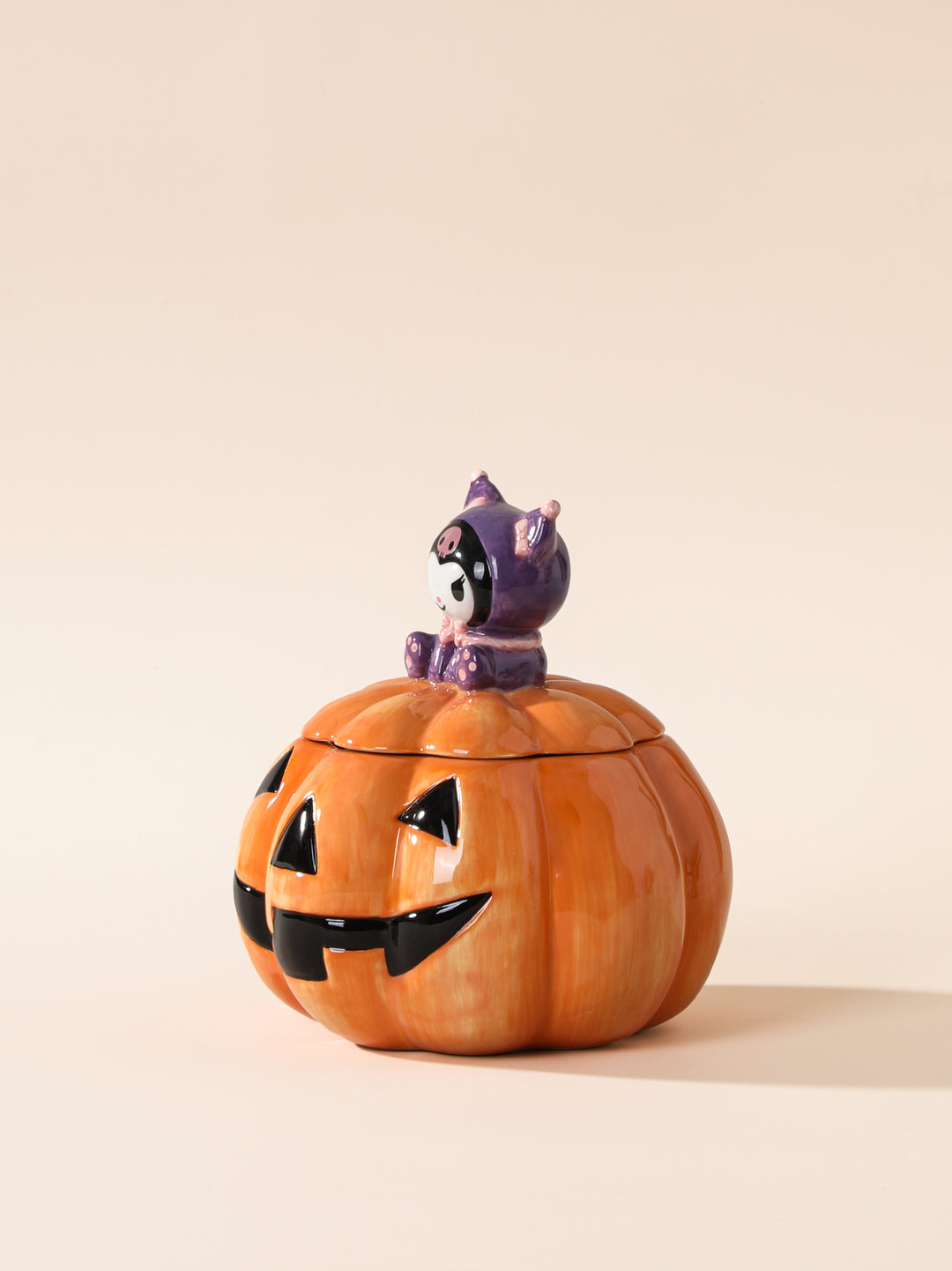 Kuromi Jack-O-Lantern Lidded Candy Bowl