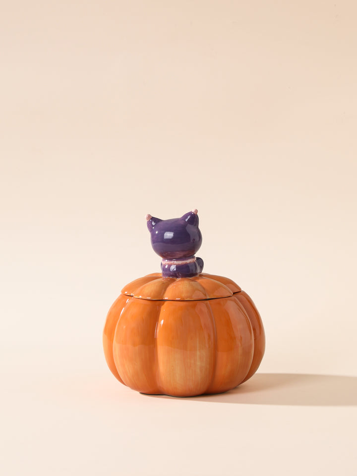 Kuromi Jack-O-Lantern Lidded Candy Bowl