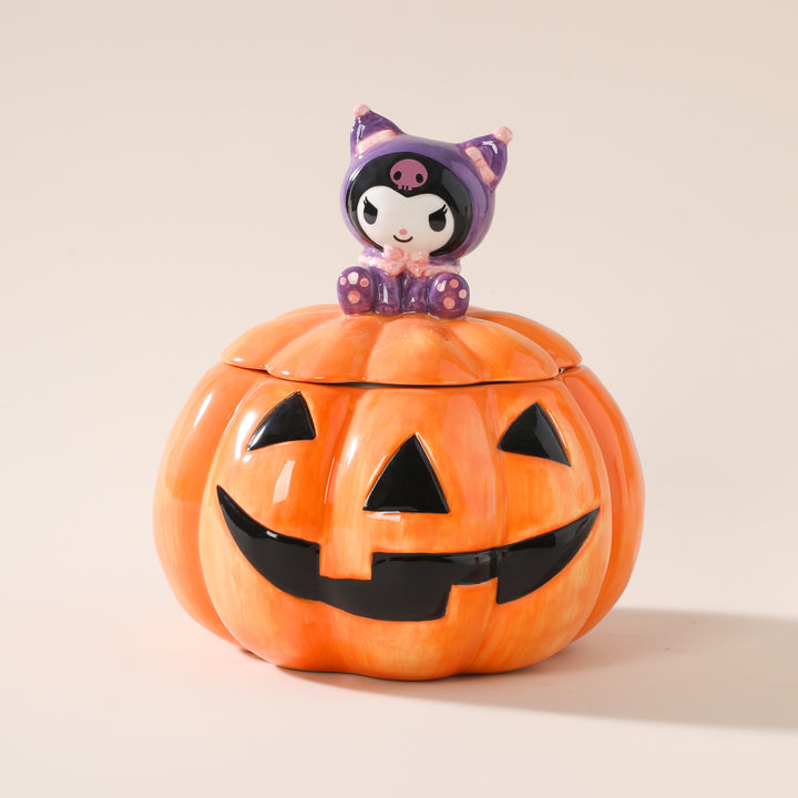 Kuromi Jack-O-Lantern Lidded Candy Bowl