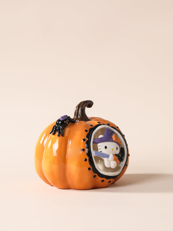 Hello Kitty Pumpkin Cutout Candle House