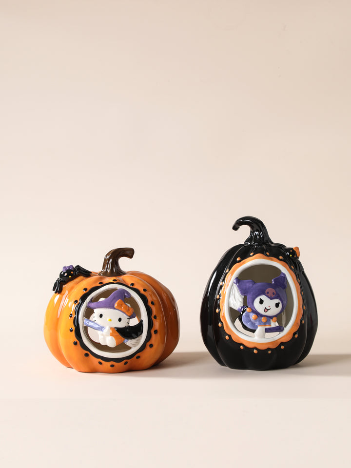 Hello Kitty Pumpkin Cutout Candle House