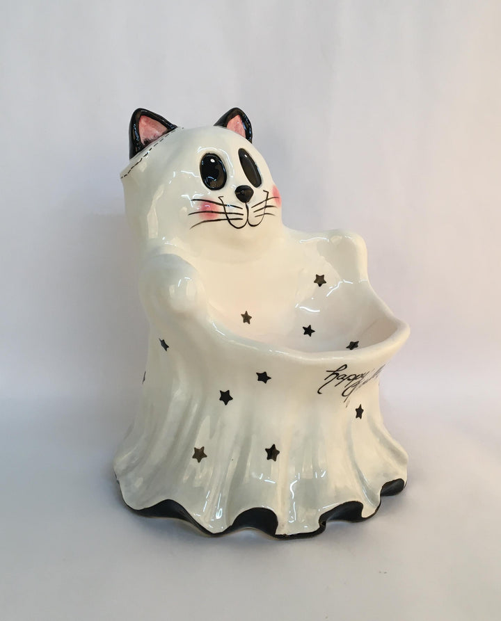 Cat Ghost Pedestal Bowl
