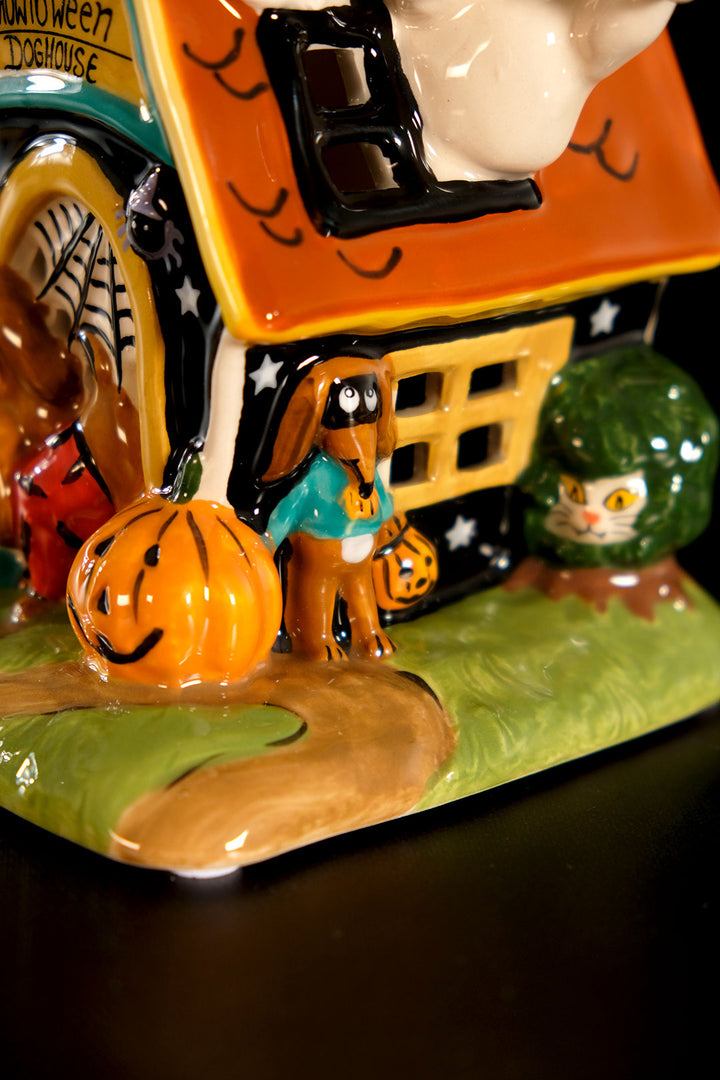 Happy Halloween Dog Candle House