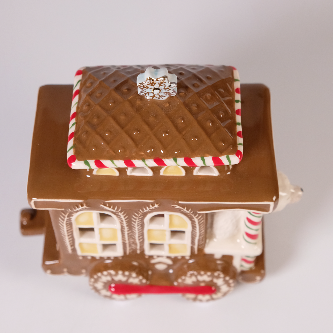 Woodland Gingerbread Train Candle House
