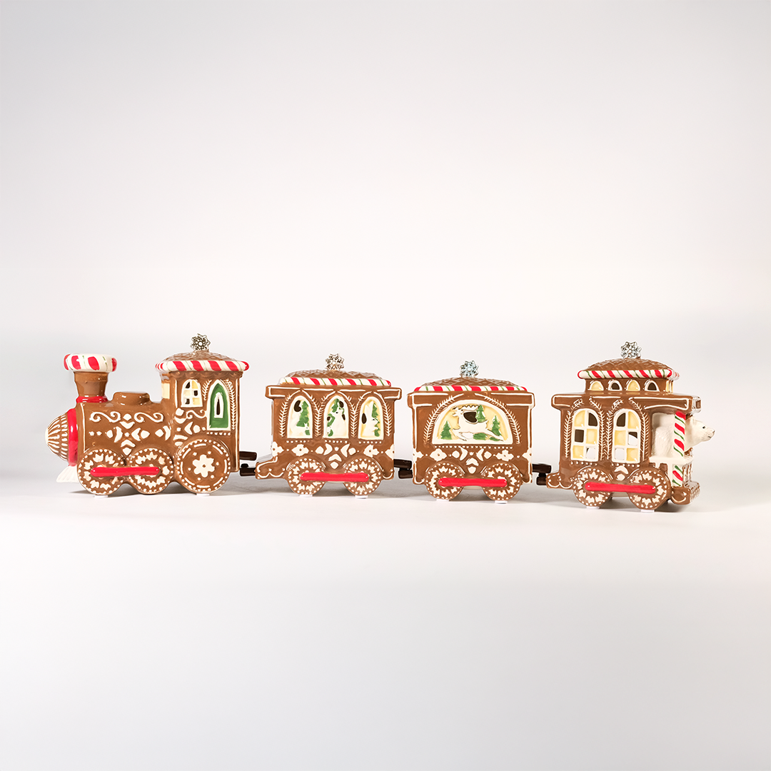 Woodland Gingerbread Train Candle House