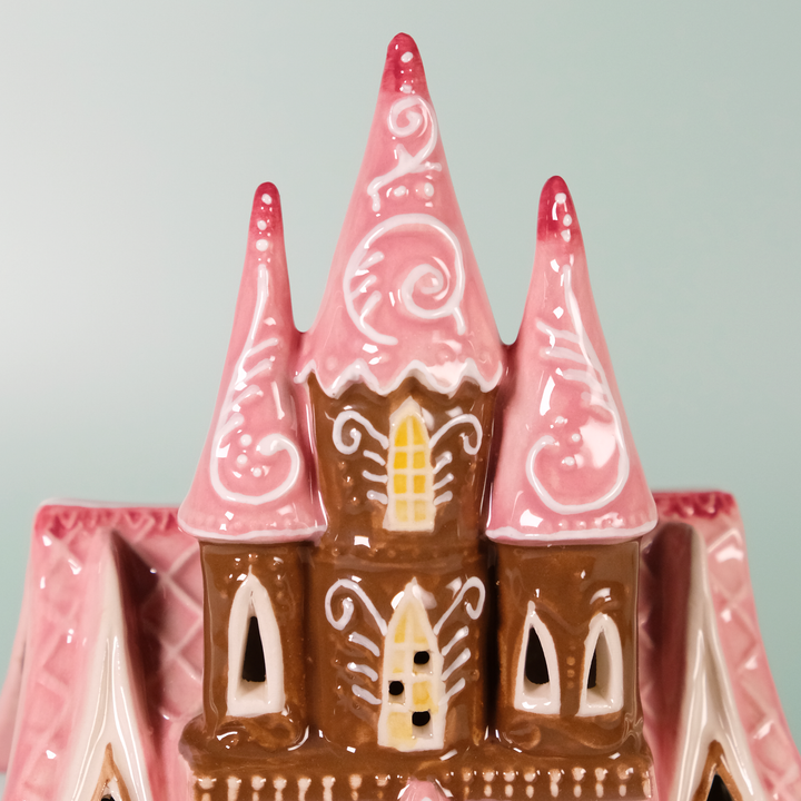 Gingerbread Pink Castle Candle House