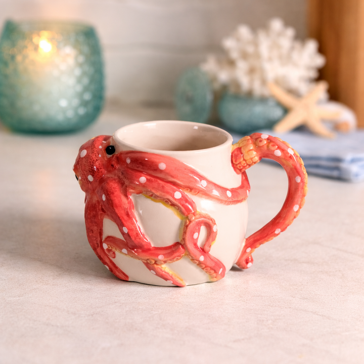 Red Octopus Mug
