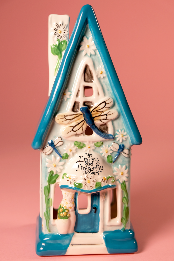 The Daisy and Dragonfly Flowers Candle House