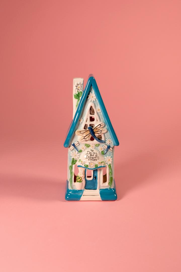 The Daisy and Dragonfly Flowers Candle House