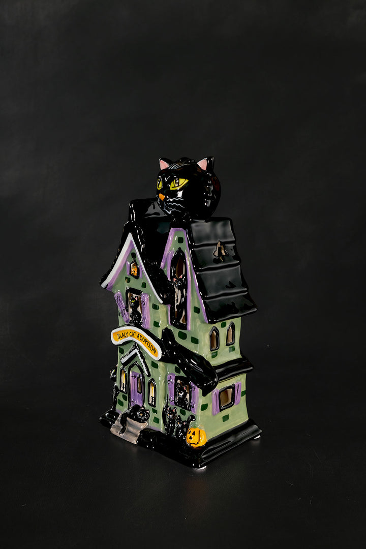 Black Cat Adoption Candle House