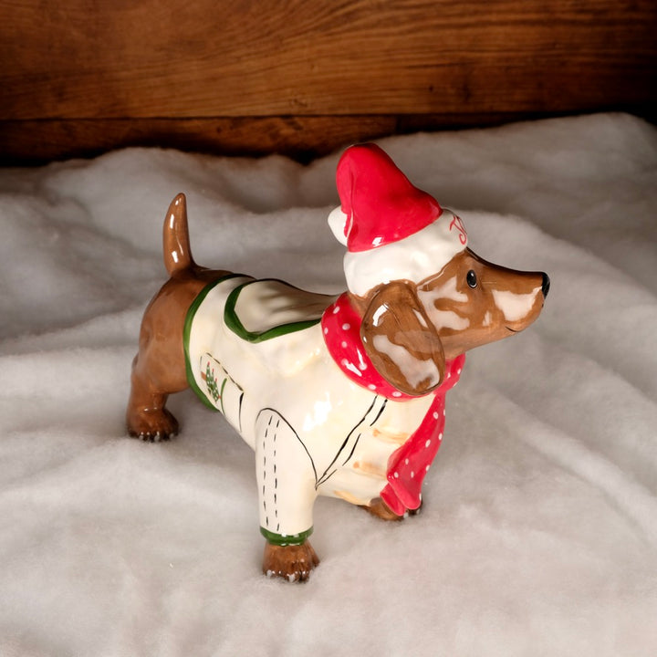 CHRISTMAS HOLIDAY DOG FIGURINE
