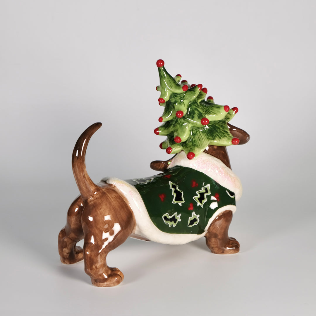 Green Dachshund Figurine