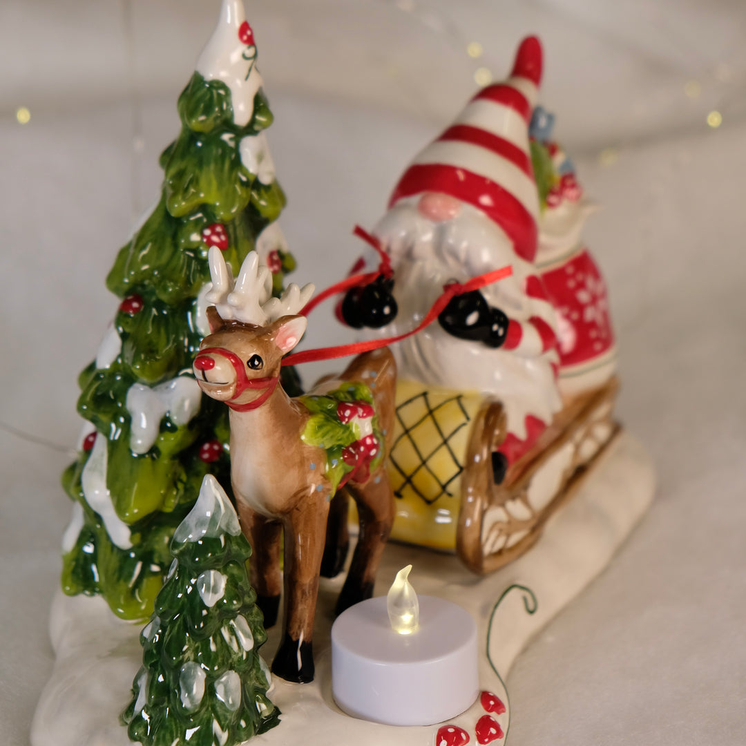 Gnomeville Shopping Tealight Holder