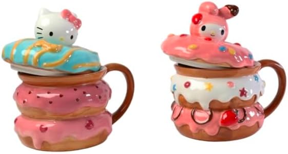 Hello Kitty and My Melody Donut Mug Set