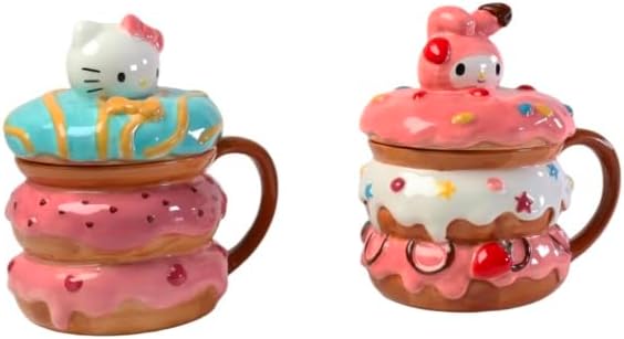 Hello Kitty and My Melody Donut Mug Set