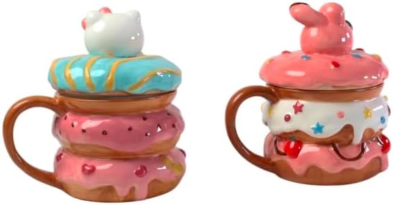 Hello Kitty and My Melody Donut Mug Set