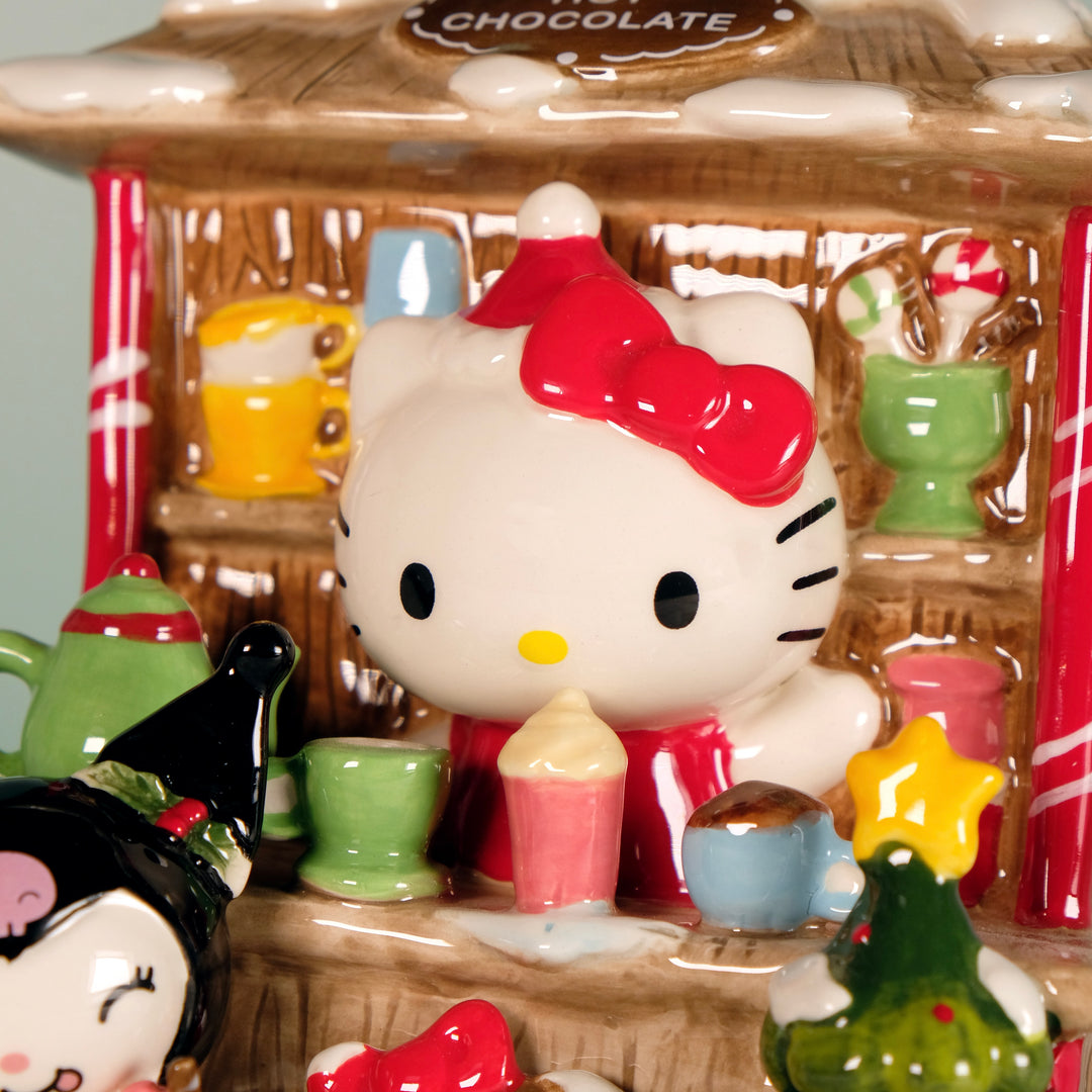 HELLO KITTY AND KUROMI HOT CHOCOLATE HUT FIGURINE
