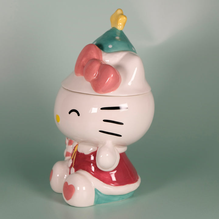 Hello Kitty Holiday Candy Cane Cookie Jar