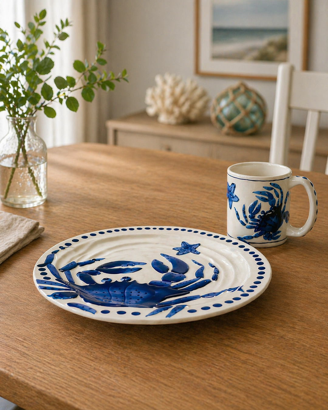 MAGIC SEA CRAB MUG - COBALT BLUE