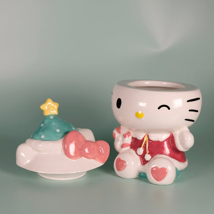 Hello Kitty Holiday Candy Cane Cookie Jar
