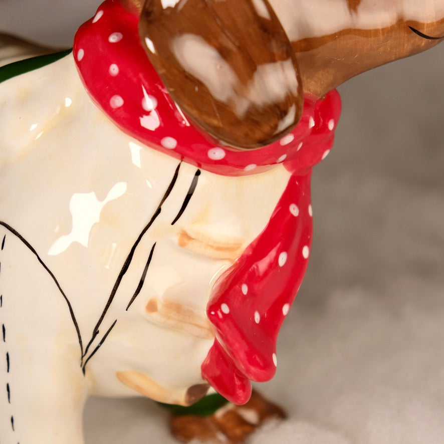 CHRISTMAS HOLIDAY DOG FIGURINE