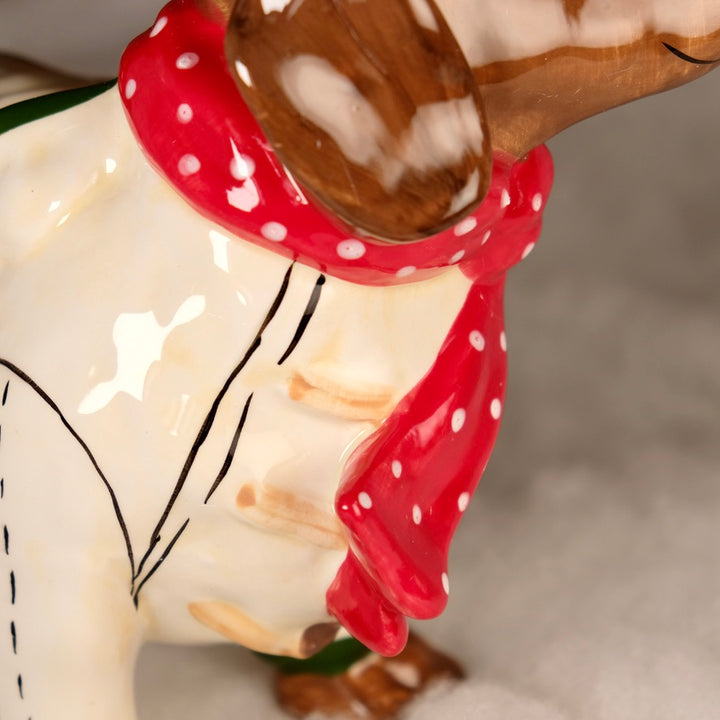 CHRISTMAS HOLIDAY DOG FIGURINE