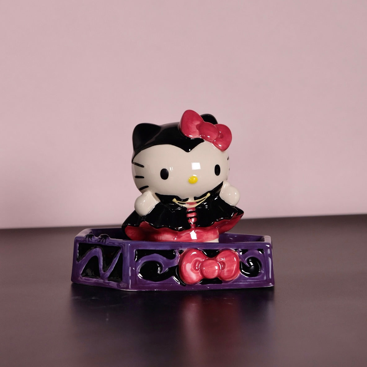 Hello Kitty Halloween Vampire in Coffin Figurine