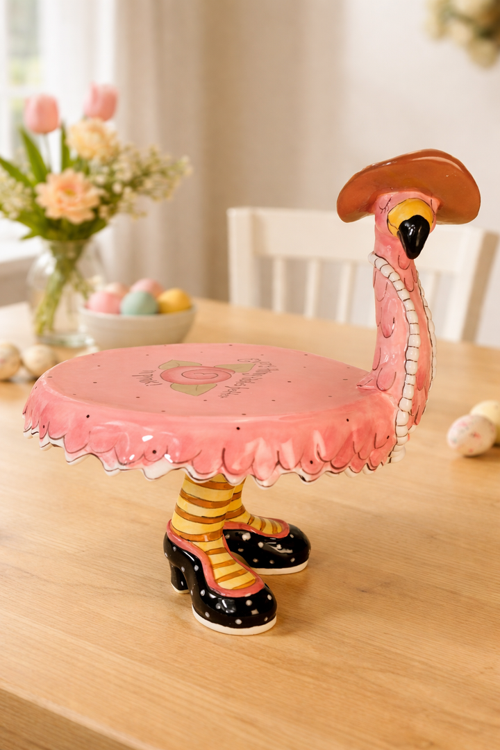 Miss Precious Flamingo Footed Cake Plate