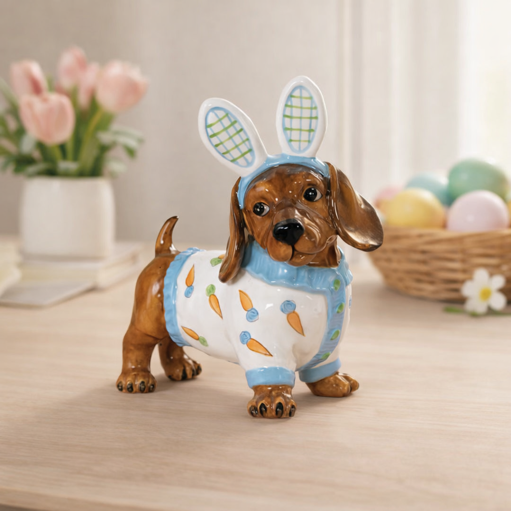 Dashing in Carrots Dachshund Figurine