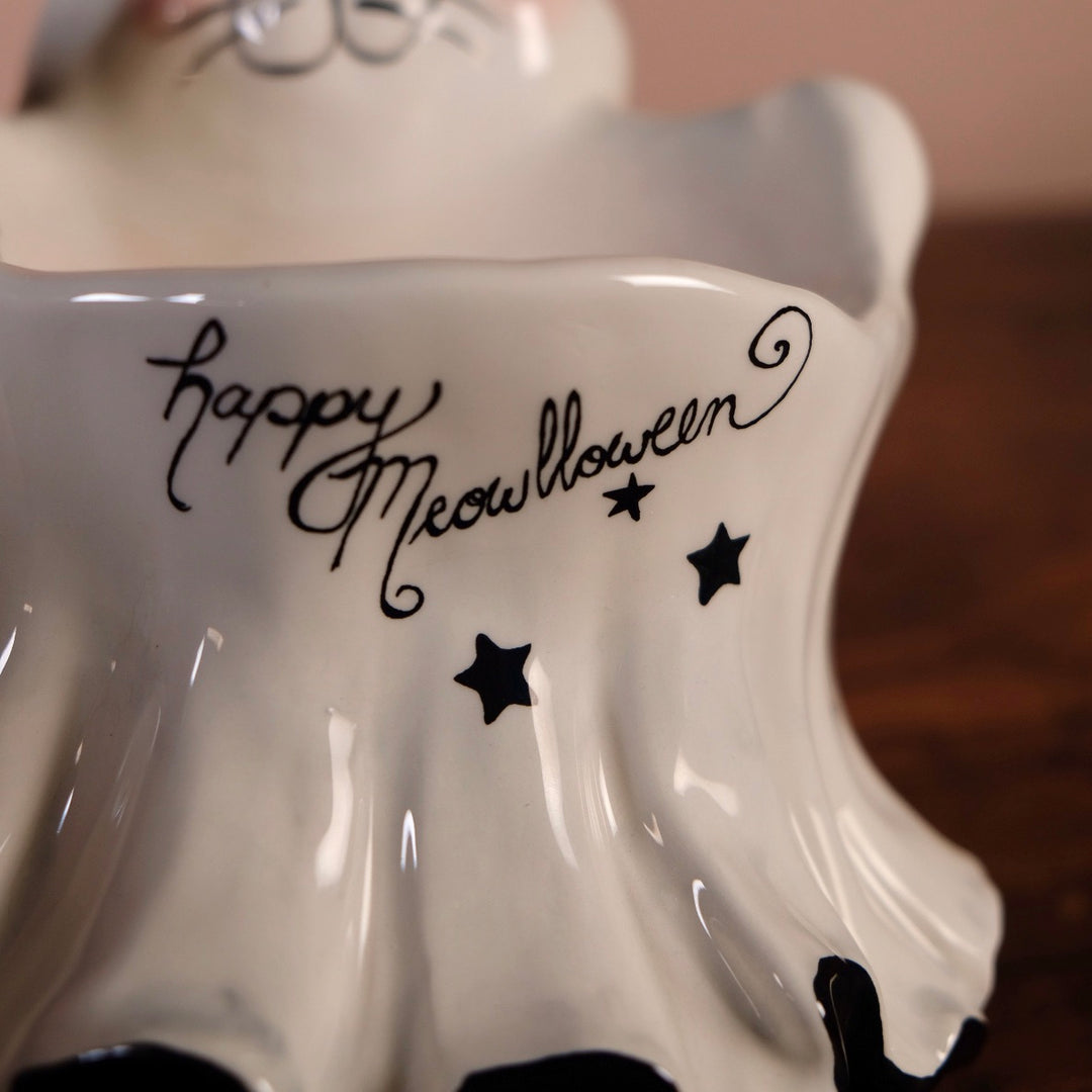 Cat Ghost Pedestal Bowl