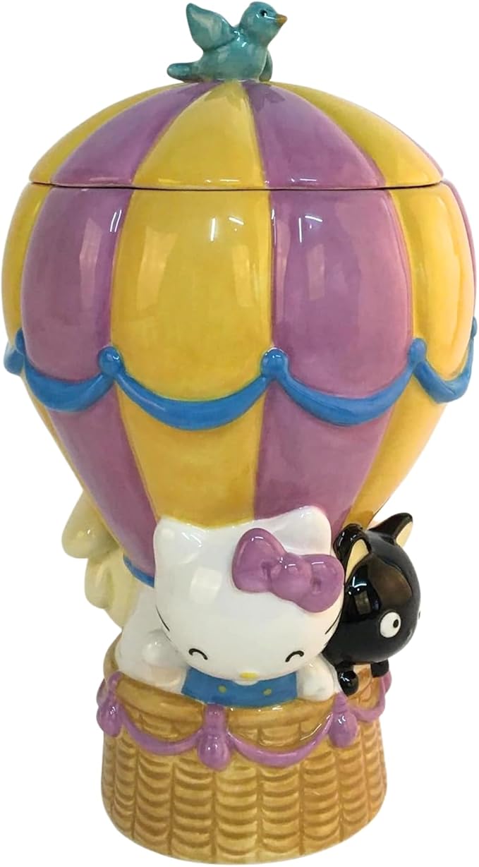 Hello Kitty and Chococat Hot Air Balloon Cookie Jar