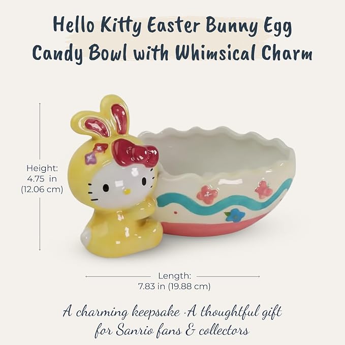 Hello Kitty Easter Bunny Egg Candy Bowl