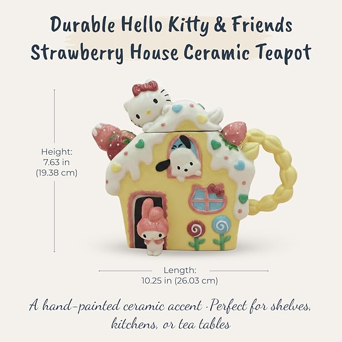Hello Kitty and Friends Strawberry House Teapot
