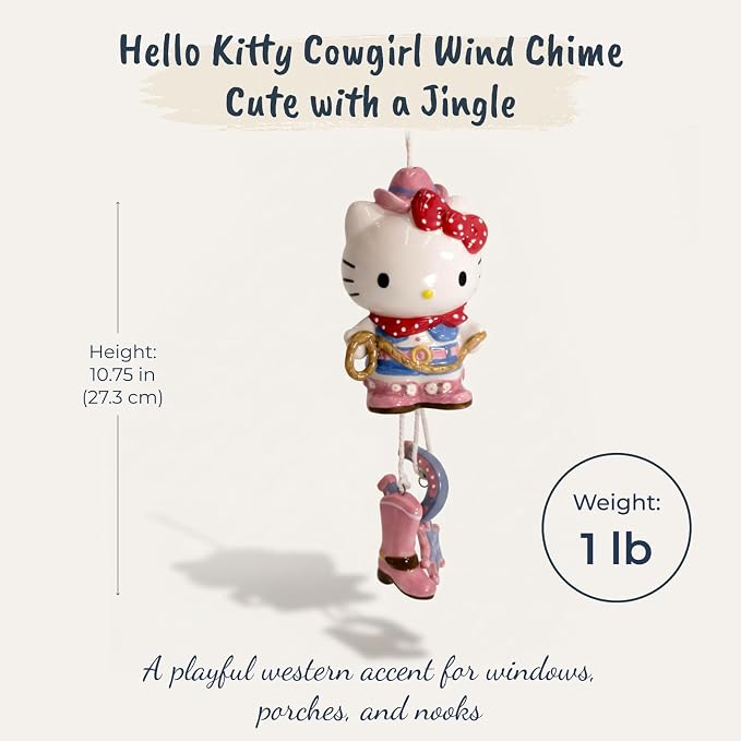Hello Kitty Cowgirl Wind Chime
