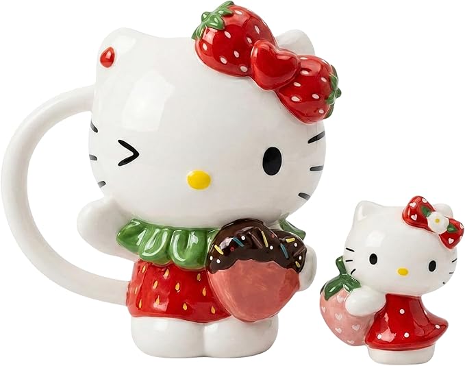 Hello Kitty with Strawberry Figural Mug and Gift Set