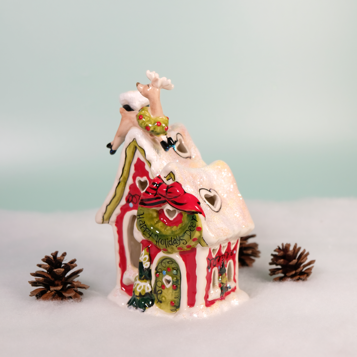 ReindeerVille - Happy Holiday Deer Candle House