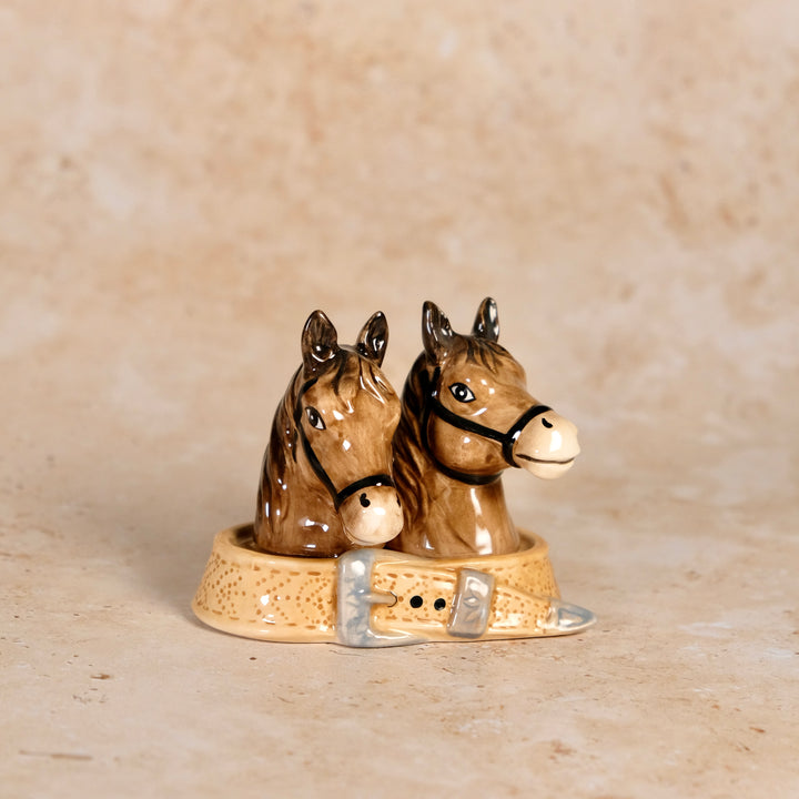 HORSES ON STAND SALT & PEPPER SET